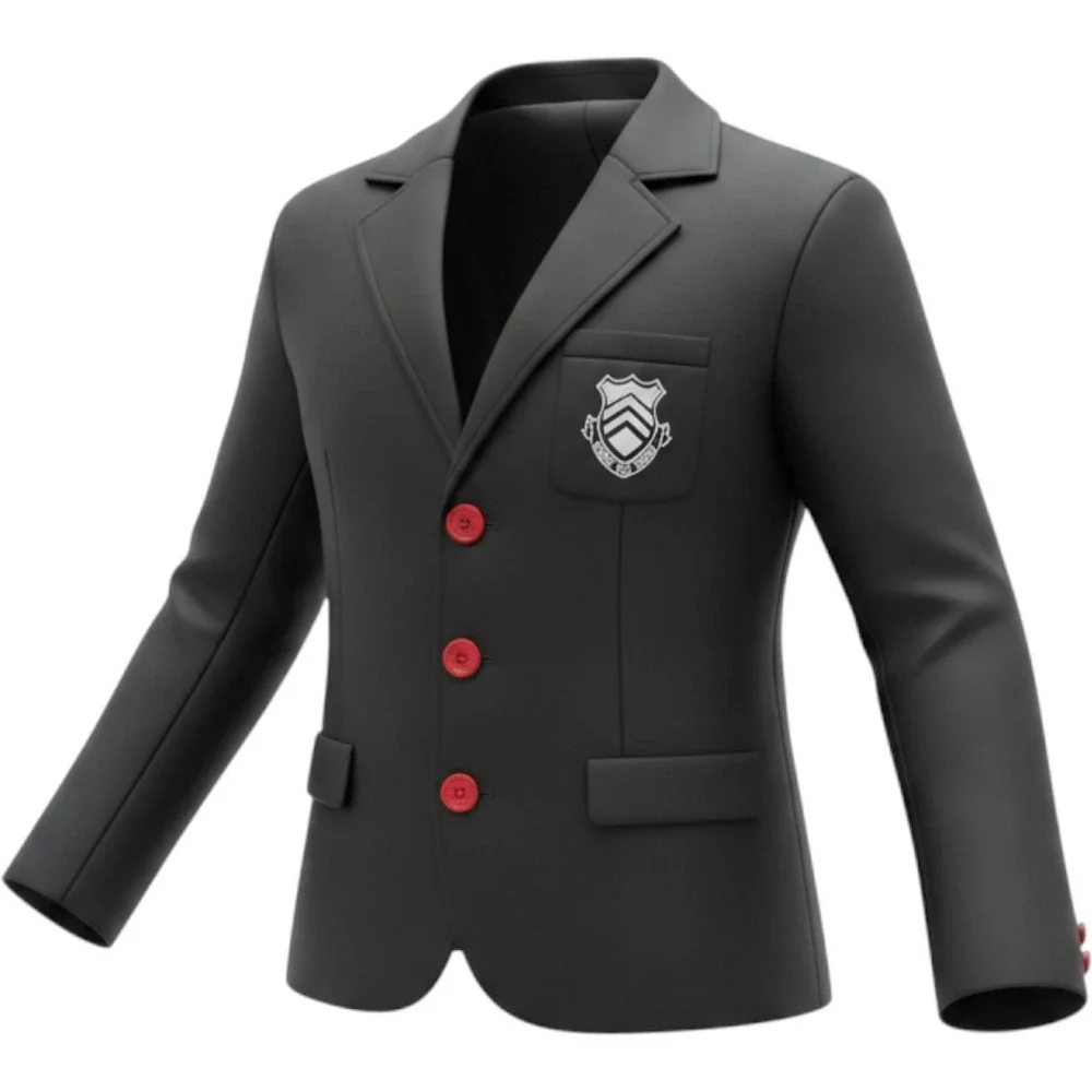 Miccostumes Persona 5 Joker Shujin High School Cosplay Blazer Black Buttons S